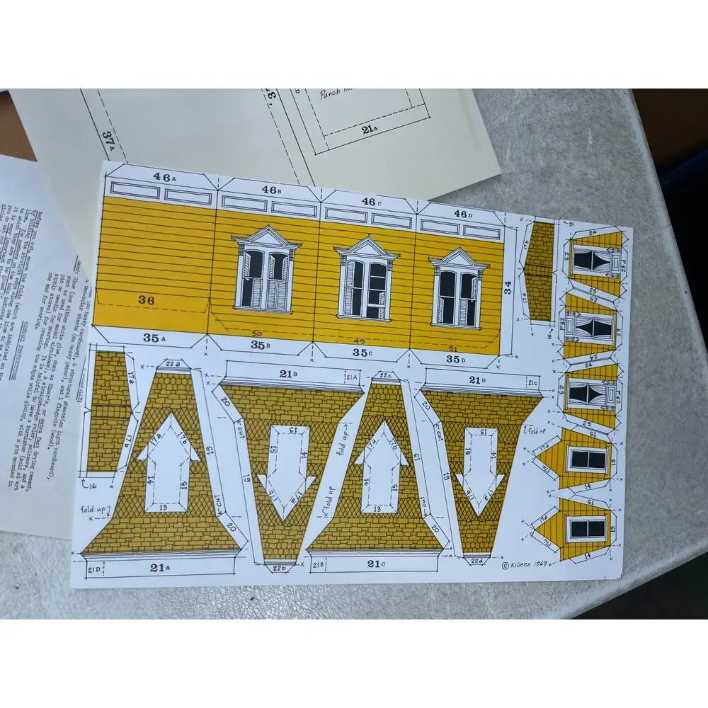 VICTORIAN Paper Model Kit 101 Dickey House Mini Mansion Production 1969 VTG